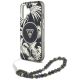5. Etui Guess Palm Trees Triangle Pearl Strap MagSafe do iPhone 16 czarny