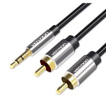 Kabel audio 3,5 mm męski na 2RCA męski 5m czarny