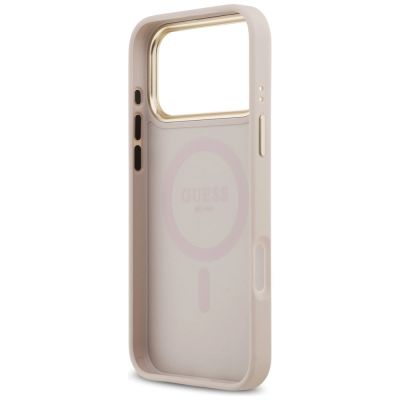 7. Etui Guess Peony Hot Stamp MagSafe na iPhone 17 Pro Max - różowe