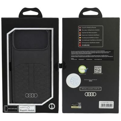 5. Etui Audi Leather Case MagSafe na iPhone 18 Pro Max / 17 Pro Max - czarne