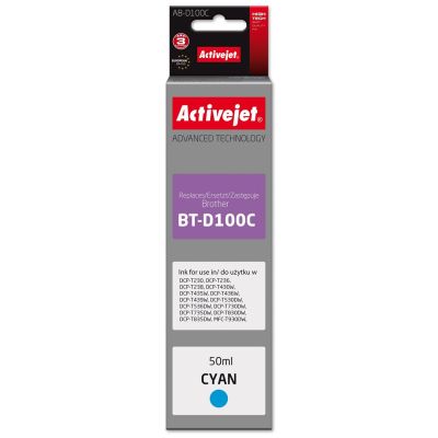 Activejet AB-D100C Buteleczka z tuszem z atramentem (zamiennik Brother BT-D100C; Supreme; 50 ml; niebieski)