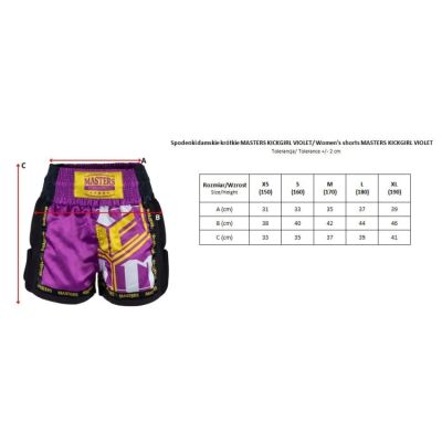 5. Spodenki damskie krótkie MASTERS KICKGIRL VIOLET