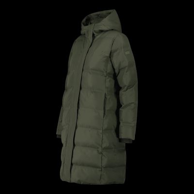 11. Płaszcz z kapturem damski CMP kurtka zimowa ocieplana wodoodporna zielona (34K0096/F905)