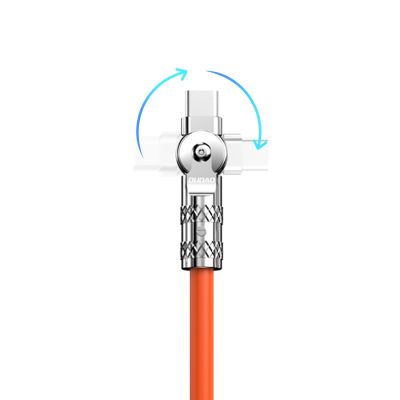 4. Kabel kątowy Dudao L24AL USB-A - Lightning o rotacji 180° 30W 1m - pomarańczowy