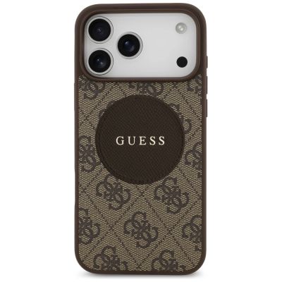 3. Etui Guess 4G Circle Classic Logo MagSafe na iPhone 17 Pro Max - brązowe