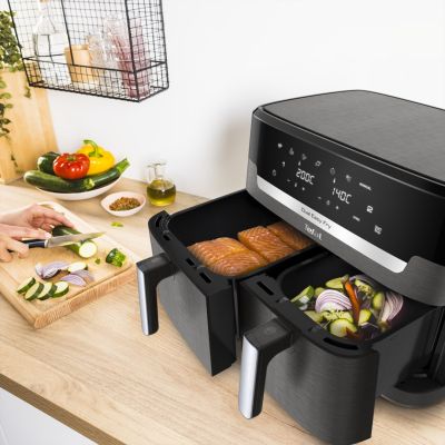 25. Tefal Easy Fry Dual XXL EY942HE0 frytkownica Podwójny 11 l Autonomiczny 2020 W Frytkownica na gorące powietrze Szary