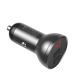 2. Baseus ładowarka samochodowa 2x USB 4,8A 24W z LCD + kabel 3w1 USB - USB Typ C / micro USB / Lightning 1,2m czarny (TZCCBX-0G)