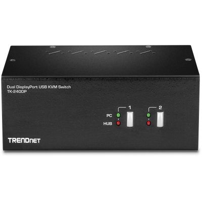 3. 2-portowy przełącznik DisplayPort TRENDnet KVM z koncentratorem audio USB 2.0