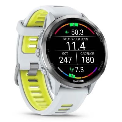 3. Zegarek sportowy Garmin Forerunner 970 Whitestone/Amp Yellow