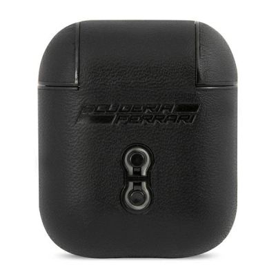 3. Etui Ferrari On Track Leather na AirPods 1/2 - czarne