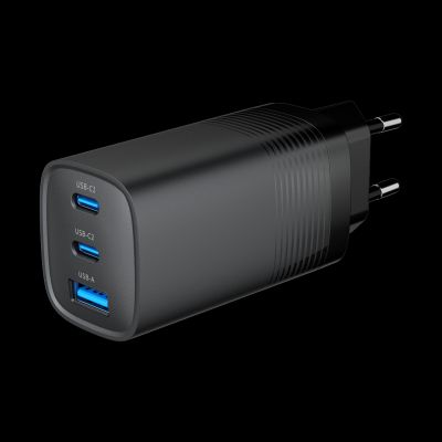 2. GEMBIRD SZYBKA ŁADOWARKA USB POWER DELIVERY USB TYPU C, 3X USB, 65 W, GAN CZARNA