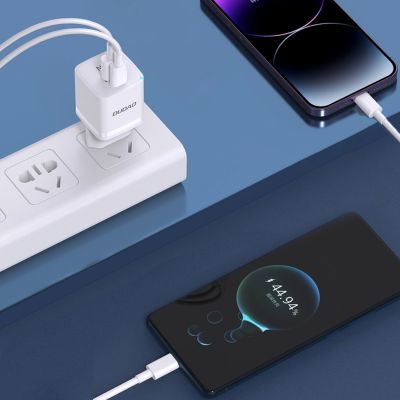 5. Ładowarka sieciowa GaN 33W PPS USB C/USB Dudao A13Pro - biała