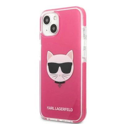 2. Etui Karl Lagerfeld Choupette Head na iPhone 13 mini - fuksjowy