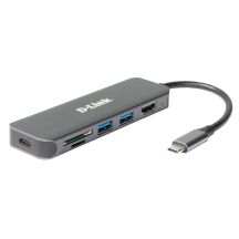 D-Link DUB-2327 stacja dokująca Przewodowa USB Type-C Szary