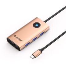 Stacja dokująca USB-C Orico PW11 6w1 3x USB-A 3.0 1x USB-C 3.0 1x USB-C PD 100 W 1x HDMI 4K 30Hz - różowo-złota