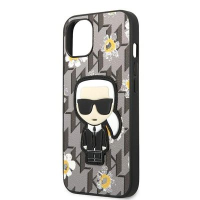 6. Etui Karl Lagerfeld Flower Ikonik Karl na iPhone 13 mini - szare