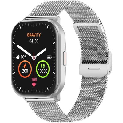 4. Smartwatch Gravity Srebrny Pasek + Bransoleta GT43-2
