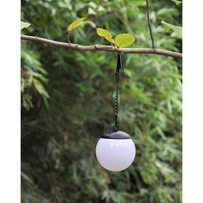 24. LAMPA SOLARNA PLASTIKOWA KULA WISZĄCA NA KLIPS 10X30CM