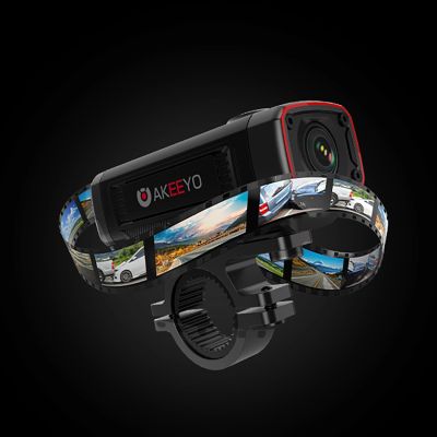 10. Kamera sportowa AKEEYO AKY-710S wideorejestrator 4K na kierownicę motocykl - czarna