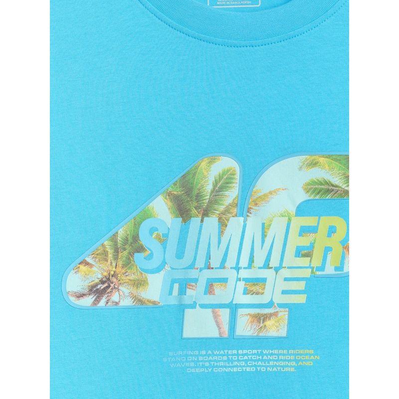 6. T-shirt regular z nadrukiem męski 4F 4FRSS26TTSHM4305-33S