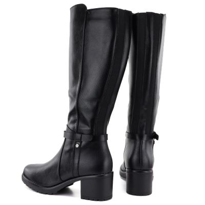 4. Kozaki damskie na obcasie czarne Potocki SZ12829