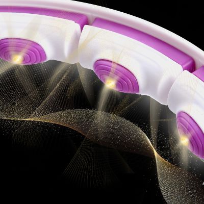 4. HHM17 HULA HOP WHITE/VIOLET Z MAGNESAMI I OBCIĄŻNIKIEM + LICZNIK HMS