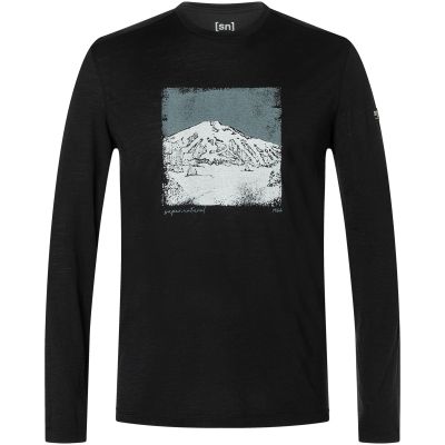 2. Longsleeve męski SUPER.NATURAL M LITHOGRAPHY MOUNTAIN LS czarny