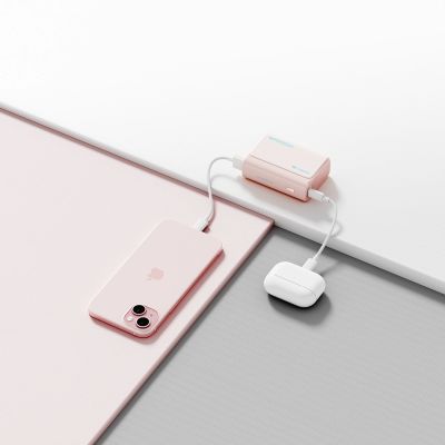 5. Powerbank Cuktech CP13 30W 10000mAh USB-C + USB-A - różowy