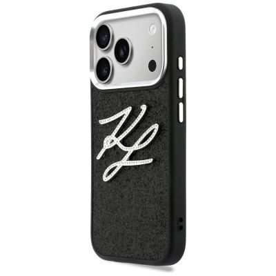 2. Etui Karl Lagerfeld IML Glitter KL Diamond Logo na iPhone 17 Pro - czarne