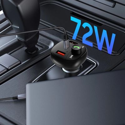 5. Ładowarka samochodowa Tech-Protect CC06 3-porty PD72W z transmiterem - czarna