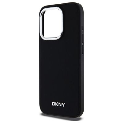 6. Etui DKNY Plain Logo MagSafe na iPhone 15 Pro - czarne