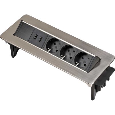 4. Listwa zasilająca na biurko Indesk Power 3x 2xUSB