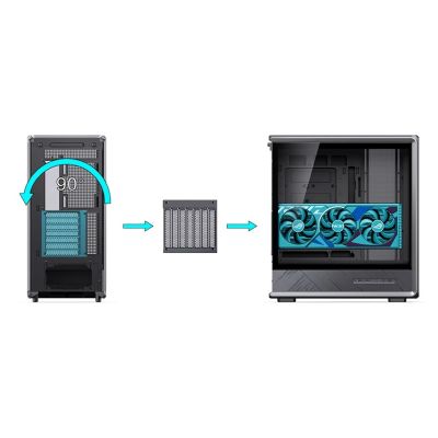 5. Jonsbo D401 PC-Gehäuse, Midi Tower, ATX, Tempered Glass - schwarz