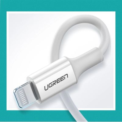 5. Kabel Ugreen US171 Lightning - USB-C MFi PD 20W 480Mb/s 1m - biały