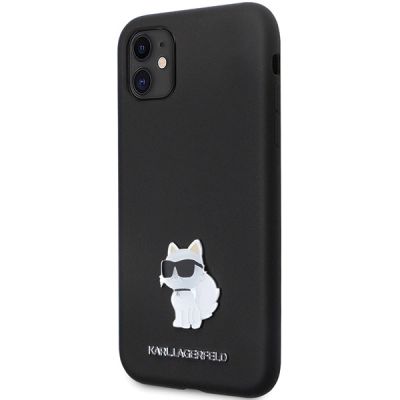 2. Etui Karl Lagerfeld Silicone Choupette Metal Pin na iPhone 11 / Xr - czarne