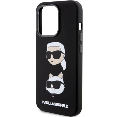 6. Etui Karl Lagerfeld Silicone Karl&Choupette Head na iPhone 15 Pro - czarne