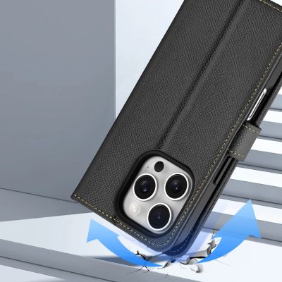10. Etui skórzane Dux Ducis Lawa na iPhone 16 Pro Max - czarne