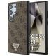 Etui Guess Grip Stand 4G Triangle Strass na Samsung Galaxy S24 Ultra - brązowe