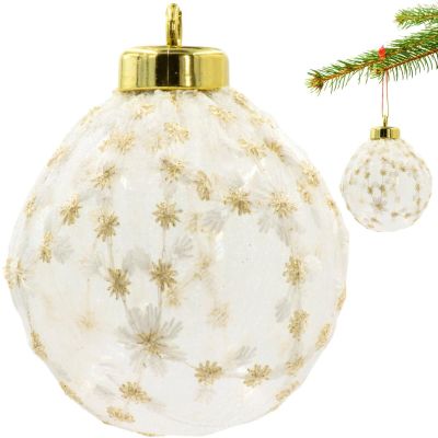 9. BOMBKA PLASTIKOWA BEZPIECZNA 8CM KORONKOWE ZDOBIENIE GWIAZDKI MICA