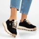 2. Skórzane półbuty sneakersy na platformie czarne Filippo DP7498
