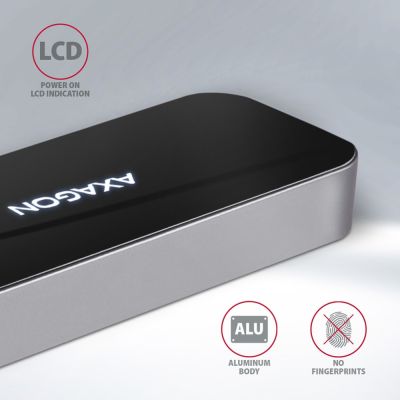 10. Axagon HMC-6GL stacja dokująca USB 3.2 Gen 1 (3.1 Gen 1) Type-C Czarny, Szary