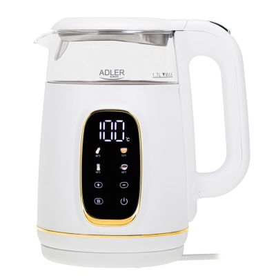 2. Adler AD 1305WG czajnik elektryczny 1,7 l 2200 W Przezroczysty, Złoto, Biały