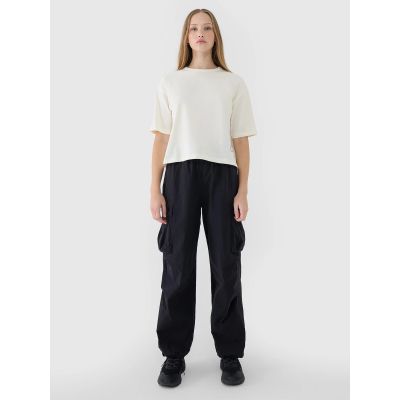 T-shirt oversize z nadrukiem damski 4F 4FWSS25TTSHF1971-11S