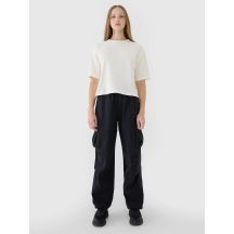 T-shirt oversize z nadrukiem damski 4F 4FWSS25TTSHF1971-11S