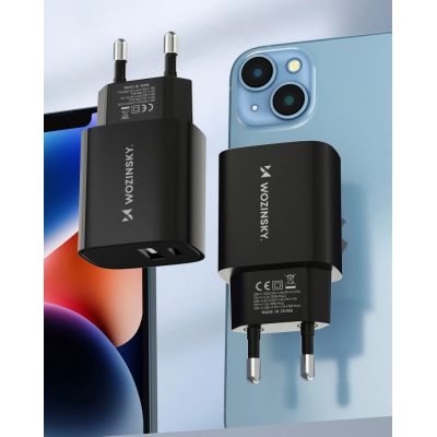 11. Ładowarka sieciowa Wozinsky WGWCB USB-A USB-C 20W - czarna