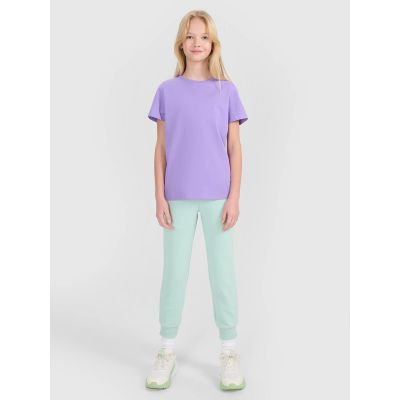 3. T-shirt regular z nadrukiem dziewczęcy 4F 4FJWSS25TTSHF2176-51S