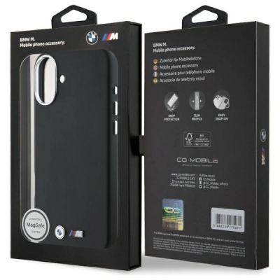 8. Etui BMW M Smooth Full Wrapped Metal MagSafe na iPhone 16 Plus - czarne