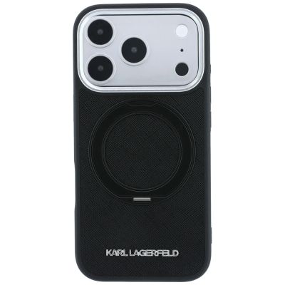3. Etui Karl Lagerfeld Ring Stand 360 Saffiano Classic Logo MagSafe na iPhone 18 Pro Max / 17 Pro Max - czarne