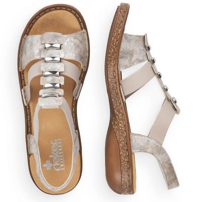 15. Sandały komfortowe damskie wsuwane na gumki Rieker 62850-90