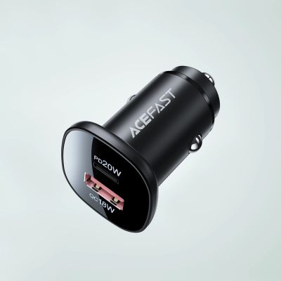 13. Acefast ładowarka samochodowa 38W USB Typ C / USB, PPS, Power Delivery, Quick Charge 3.0, AFC, FCP czarny (B1 black)
